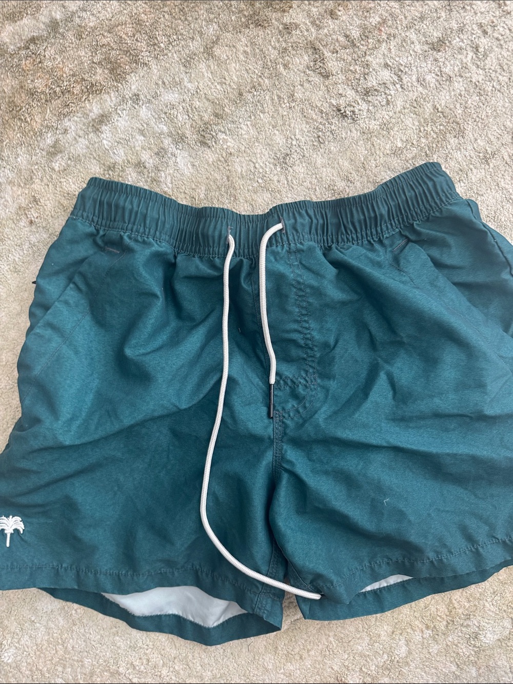 Men's Teal Swim Trunks with Drawstring